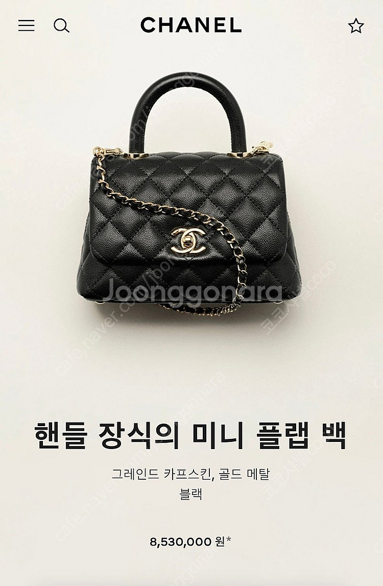 샤넬 코코핸들 미니 캐비어 내장칩--6